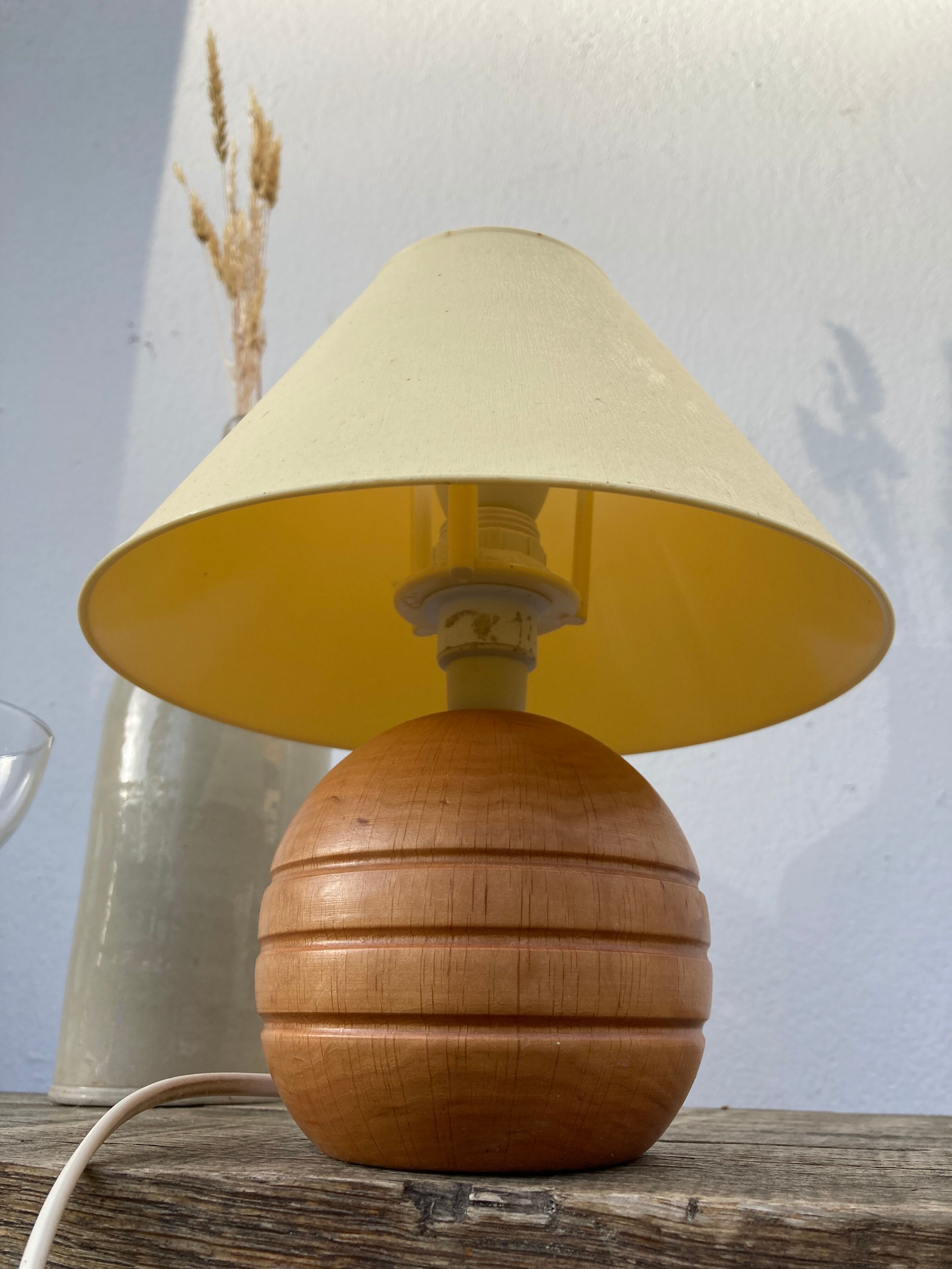 Wooden ball lamp 80s