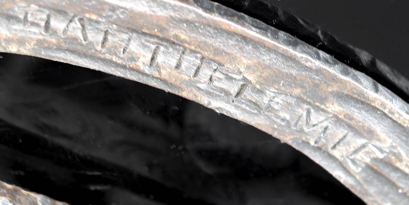 Important Art Deco Wrought Iron Lamp, by Bartelemie, France, Circa 1925