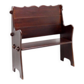Banc d'église vintage en bois massif du 20ème siècle
