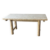 Table à manger de ferme vintage en bois massif rénové 170cm