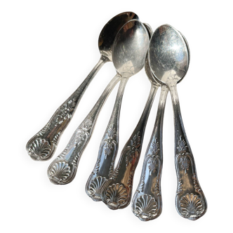 6 Small Vintage Rocaille Style Spoons