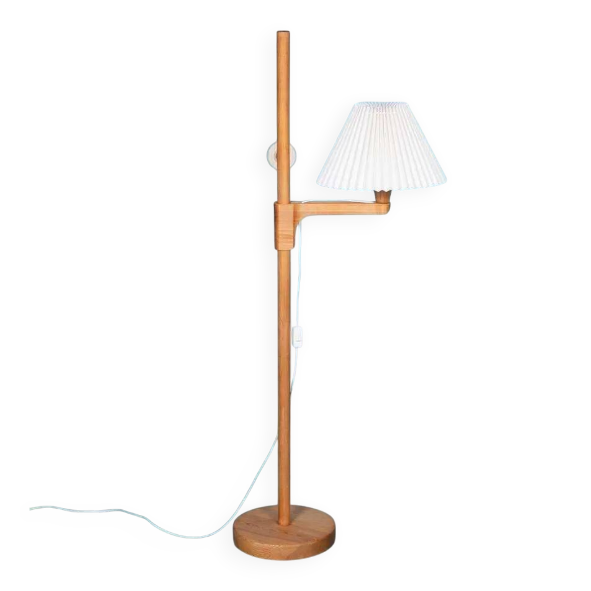 Minimalist Scandinavian floor lamp Carl Malmsten in pine, Sweden