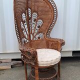 Emmanuelle armchair in Peacock rattan