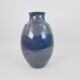 Large blue glazed ceramic vase signed under the base