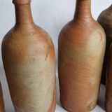 Set of 6 hand-turned stoneware bottles, 31 cm