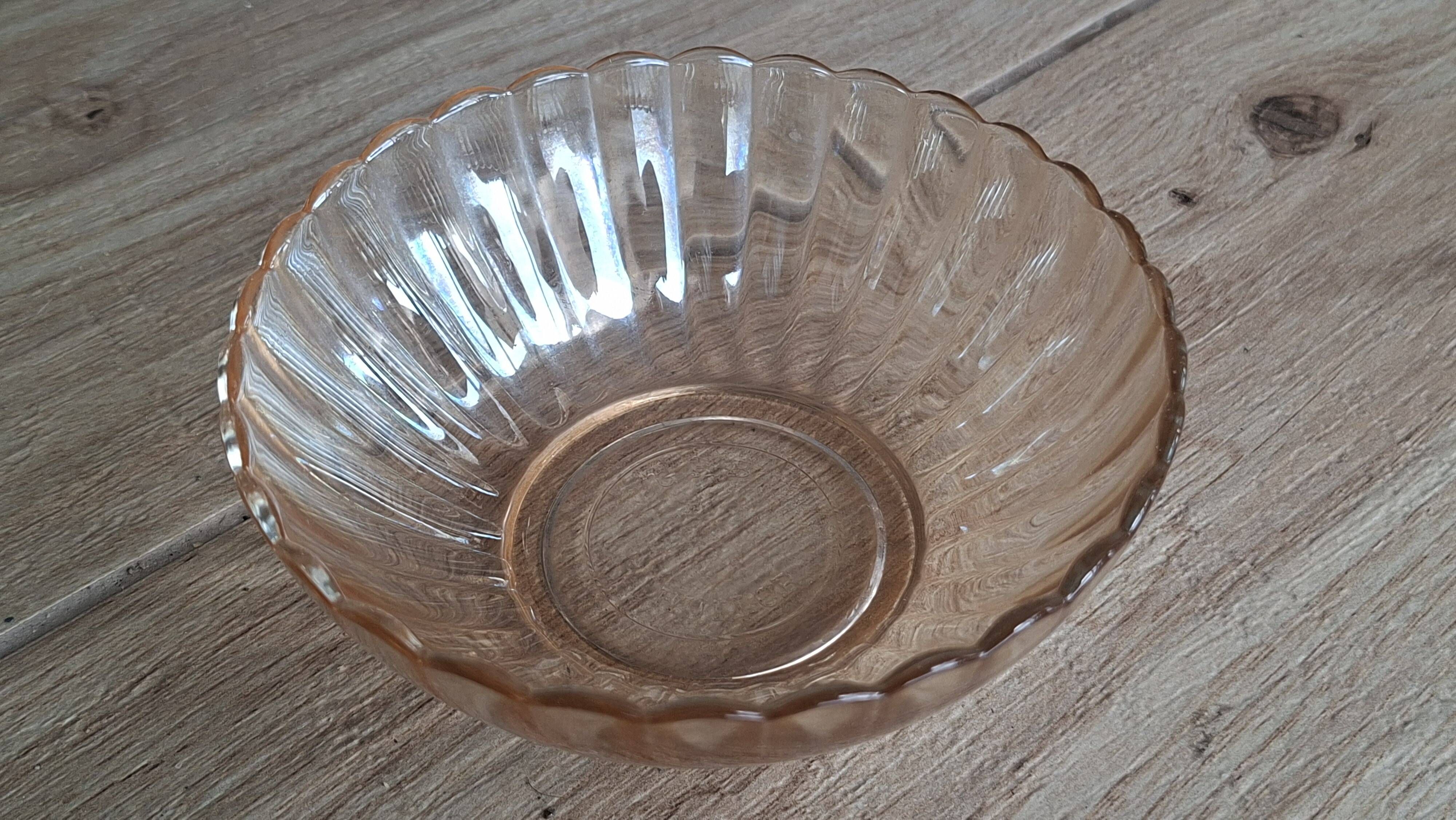 vintage bowls GHB Huilor amber orange glass