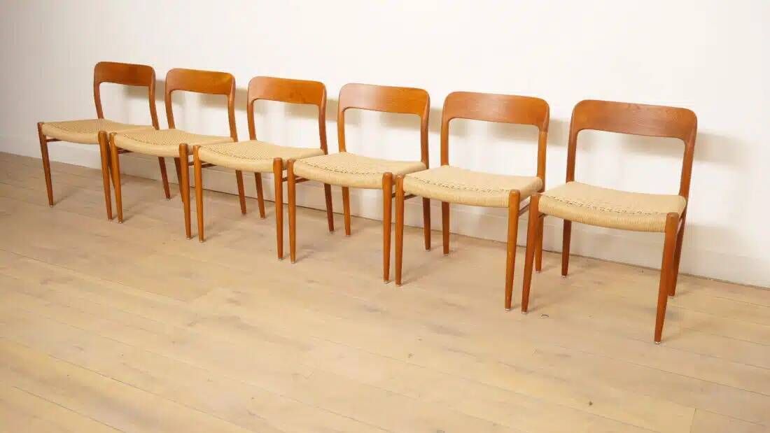 6 x vintage dining chairs | Niels Otto Møller | Model 75