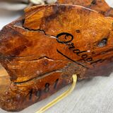 Brutalist style olive wood lamp base