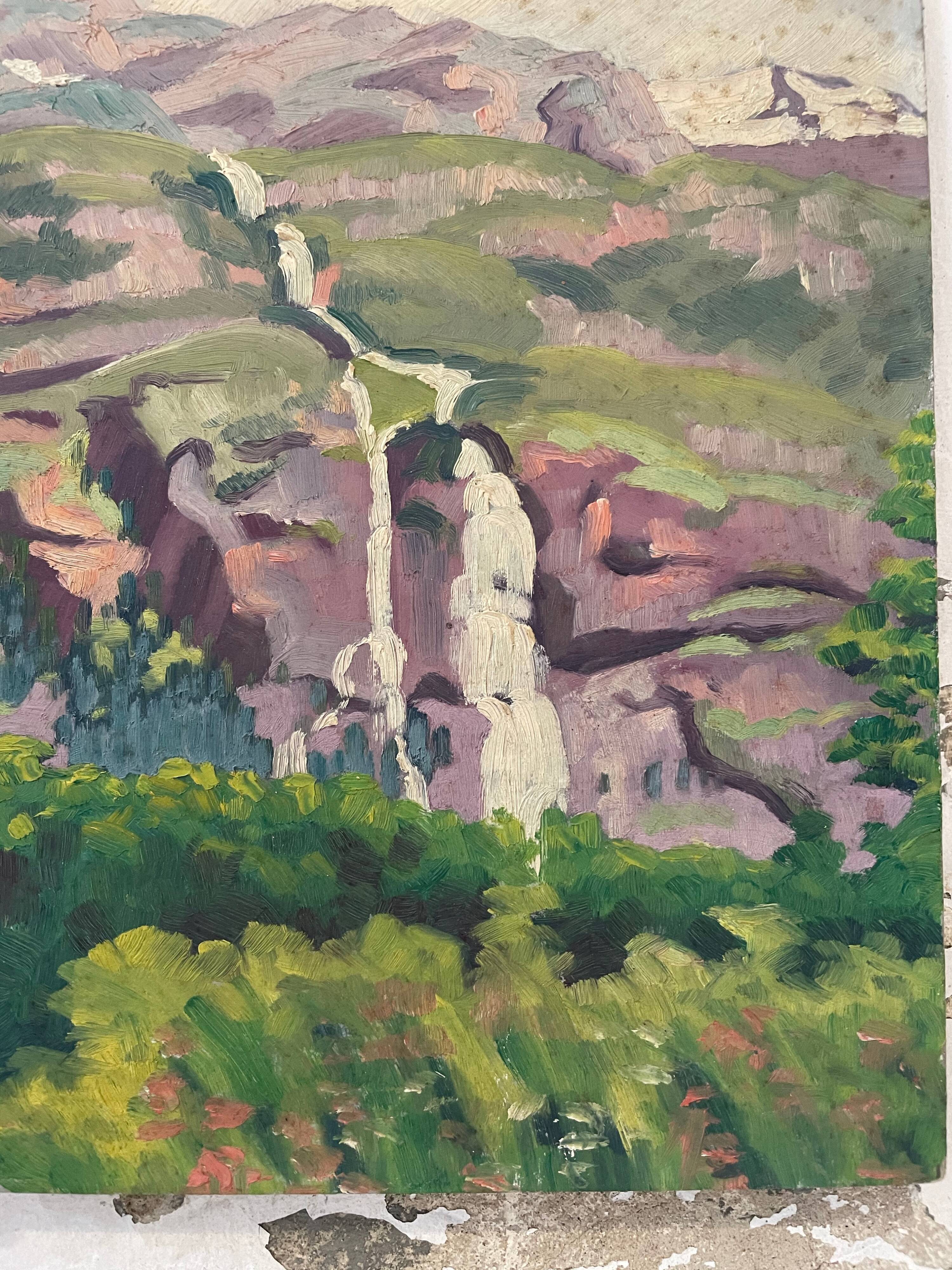 Oil painting landscape mountain 1939