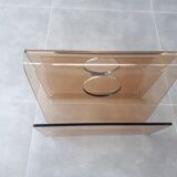 Newspaper holder, Lucite, 70s