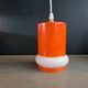 Vintage suspension in orange and white glass.