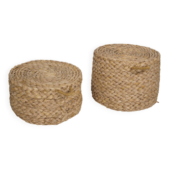 1970s Nesting Stools Design Woven Stools