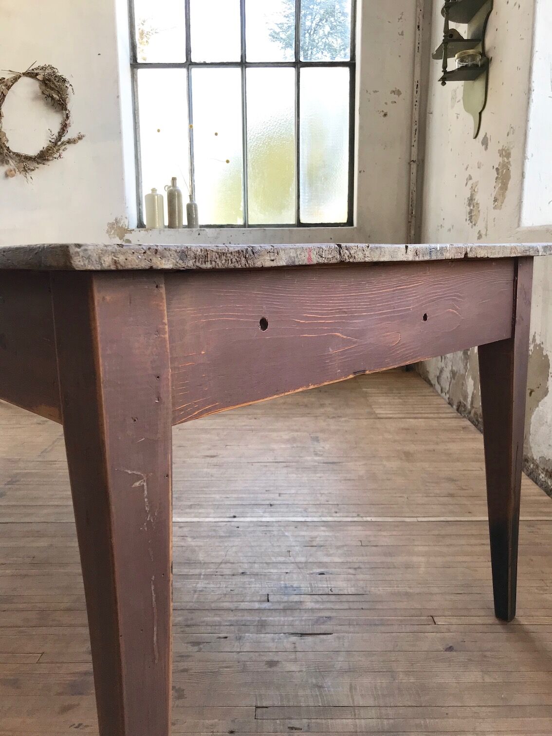 Vintage pine farm table