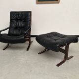 2 "Siesta" armchairs with their ottomans by Ingmar Relling, circa 1970