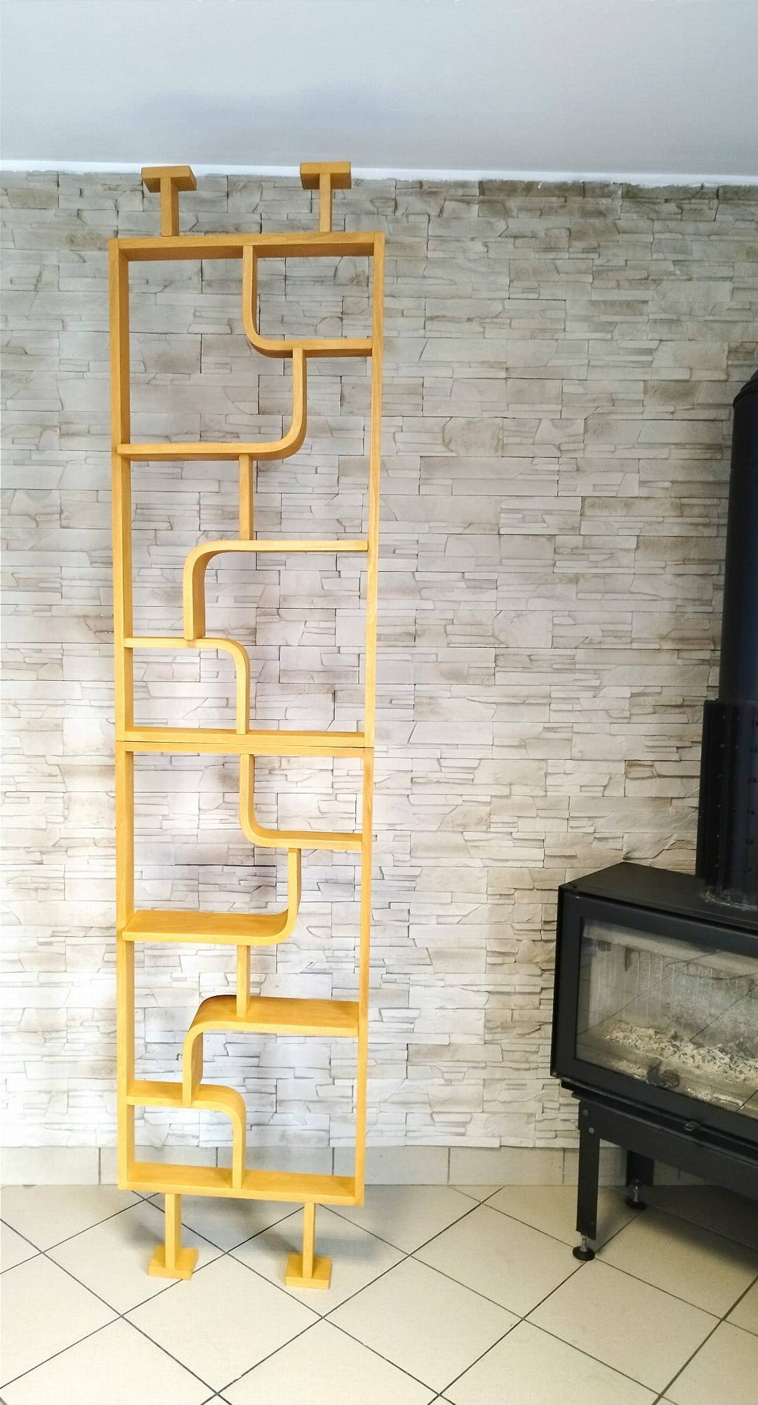 Bent plywood wall, bookcase, flowerbed, Volak by Holesov, 1960s Czechoslovakia