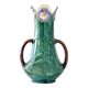 Vase ancien Art Nouveau XIXe en barbotine fleurs de Pensées