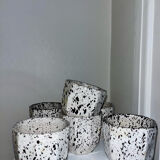 6 speckled ceramic coffee cups