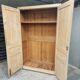 Antique wardrobe, kitchen cabinet, pinewood, creamy white