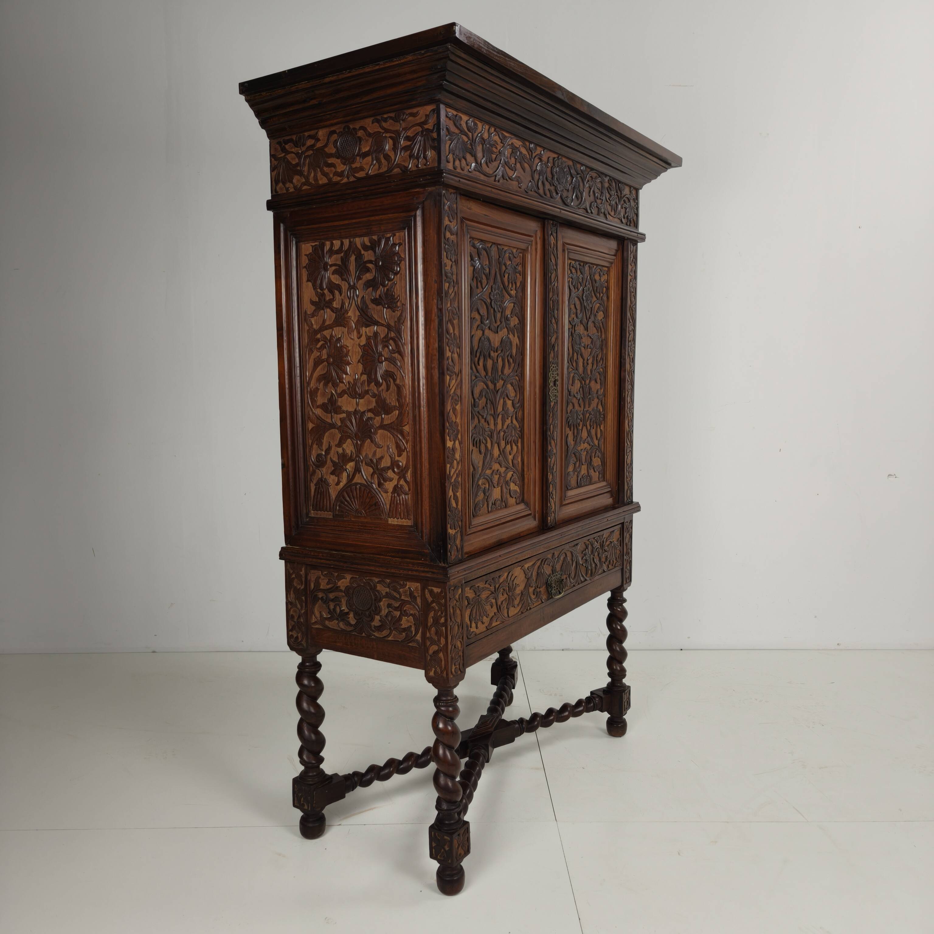 19th Century Carved Colonial Cabinet – Dutch East Indies
