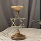 Brass and onyx candlestick