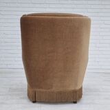 1960s, Danish high back armchair, original upholstery, green velour