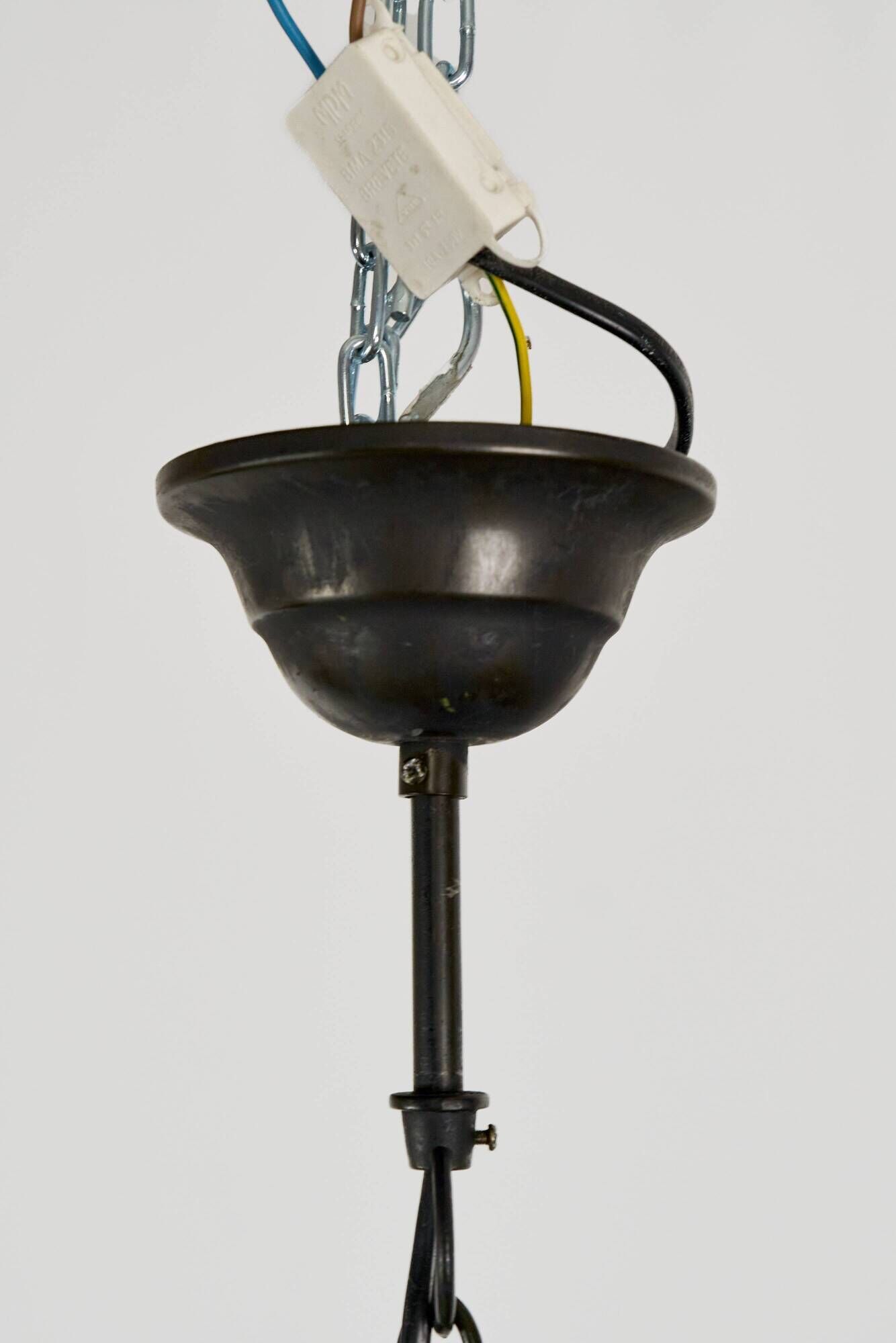 Lampe suspendue en verre teinté de style Tiffany