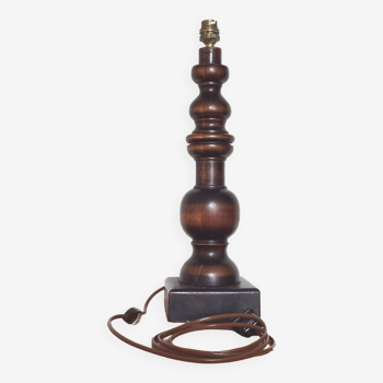 Turned wooden lamp base H44cm