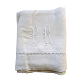 Drat plat 2 pers embroidered/hand-opened monogram