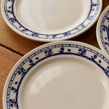 4 vintage earthenware dessert plates with floral pattern