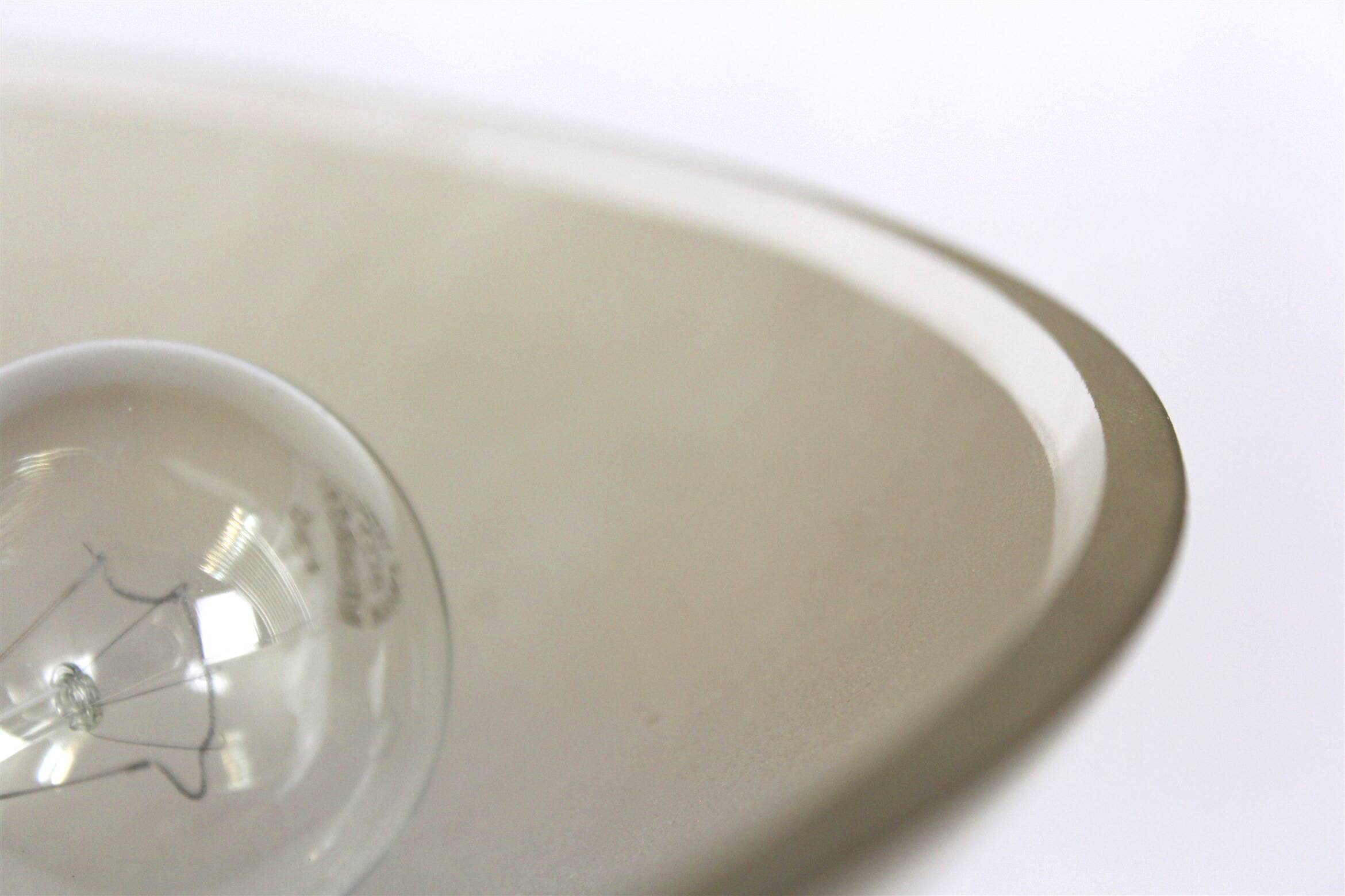 Brass and Curved Glass Ceiling Light from ESC Zukov, 1940s