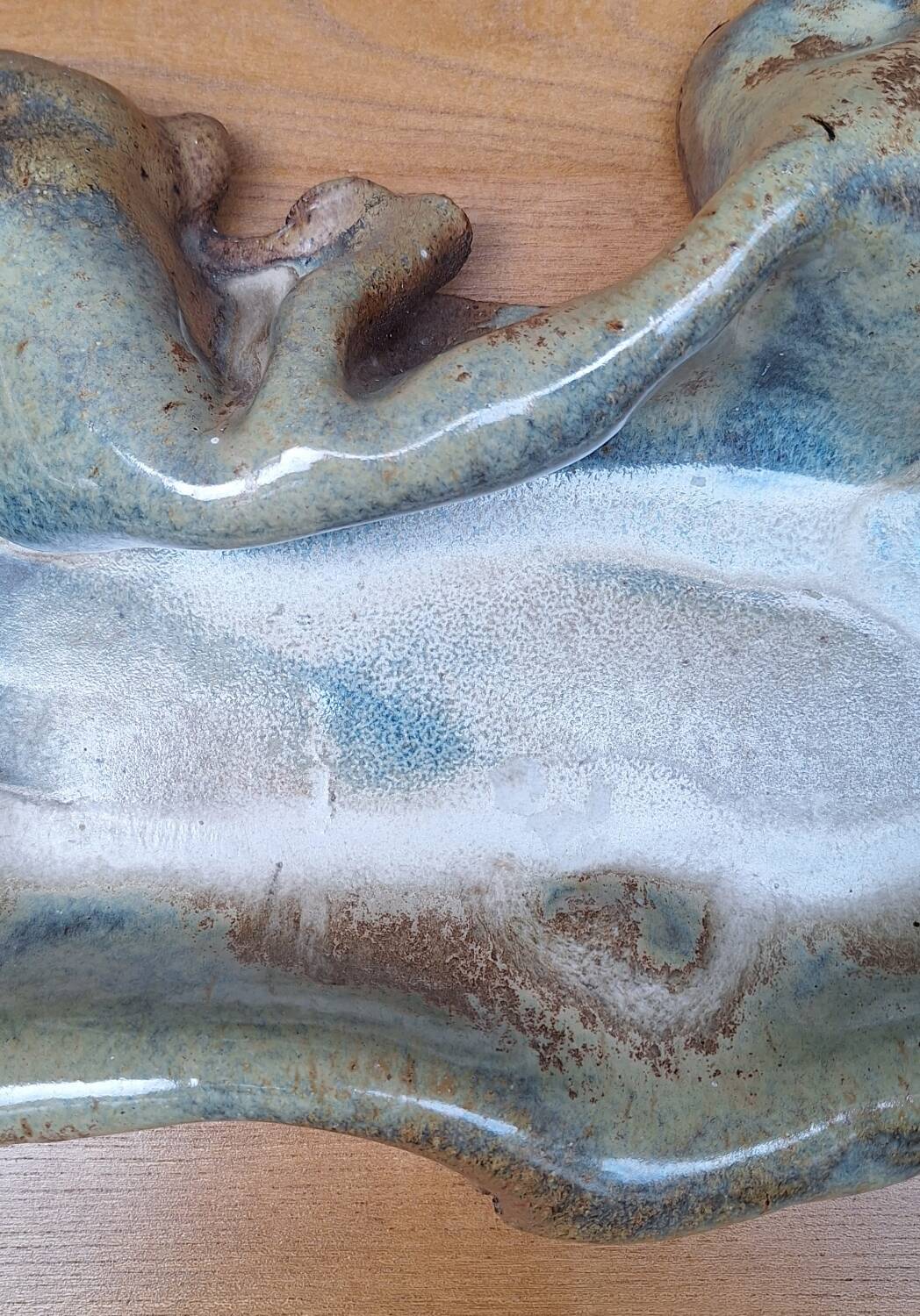 Free-form ceramic trinket tray by Alain and Nadia Pinel