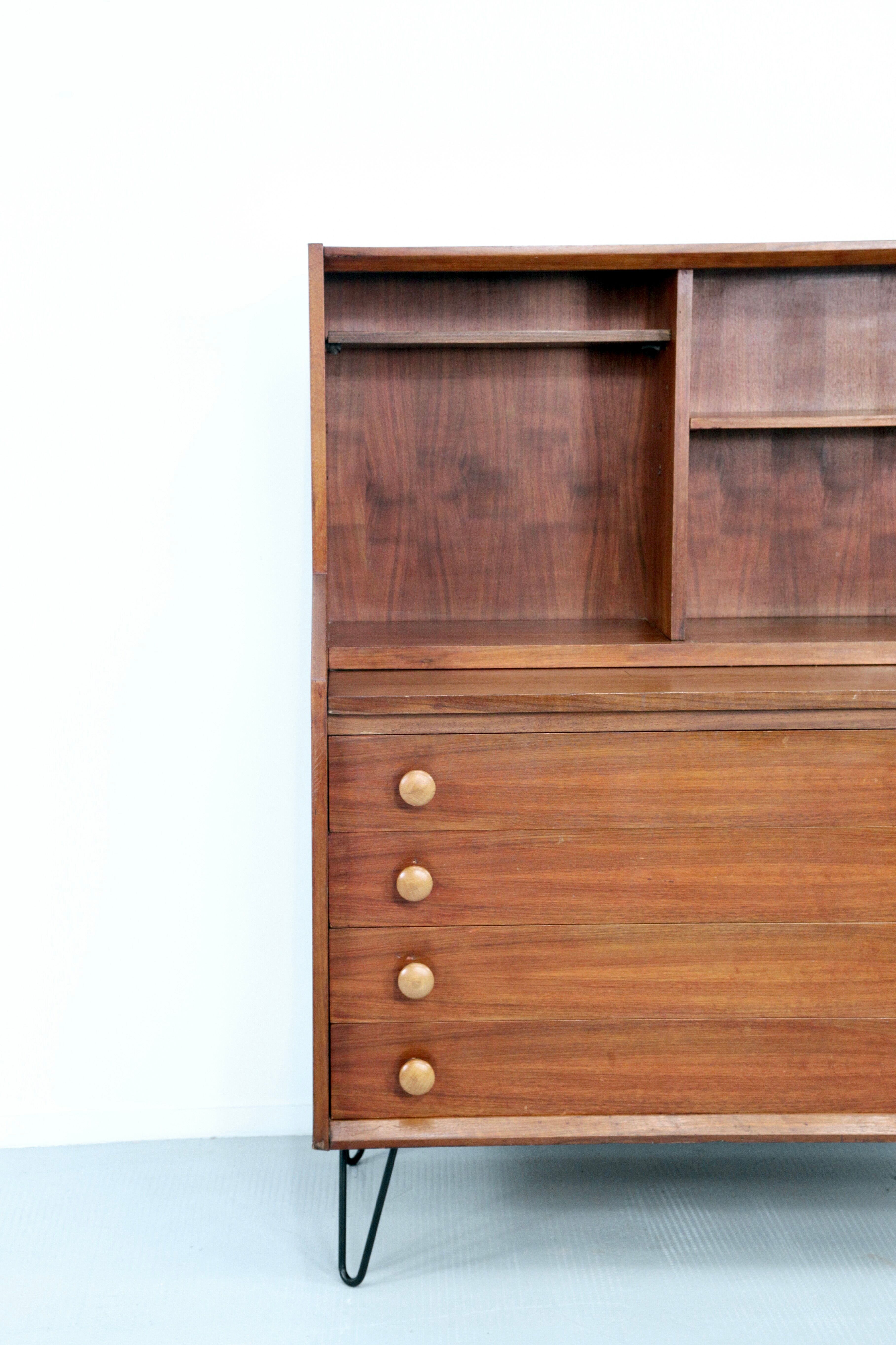 Italian midcentury bureau in teak
