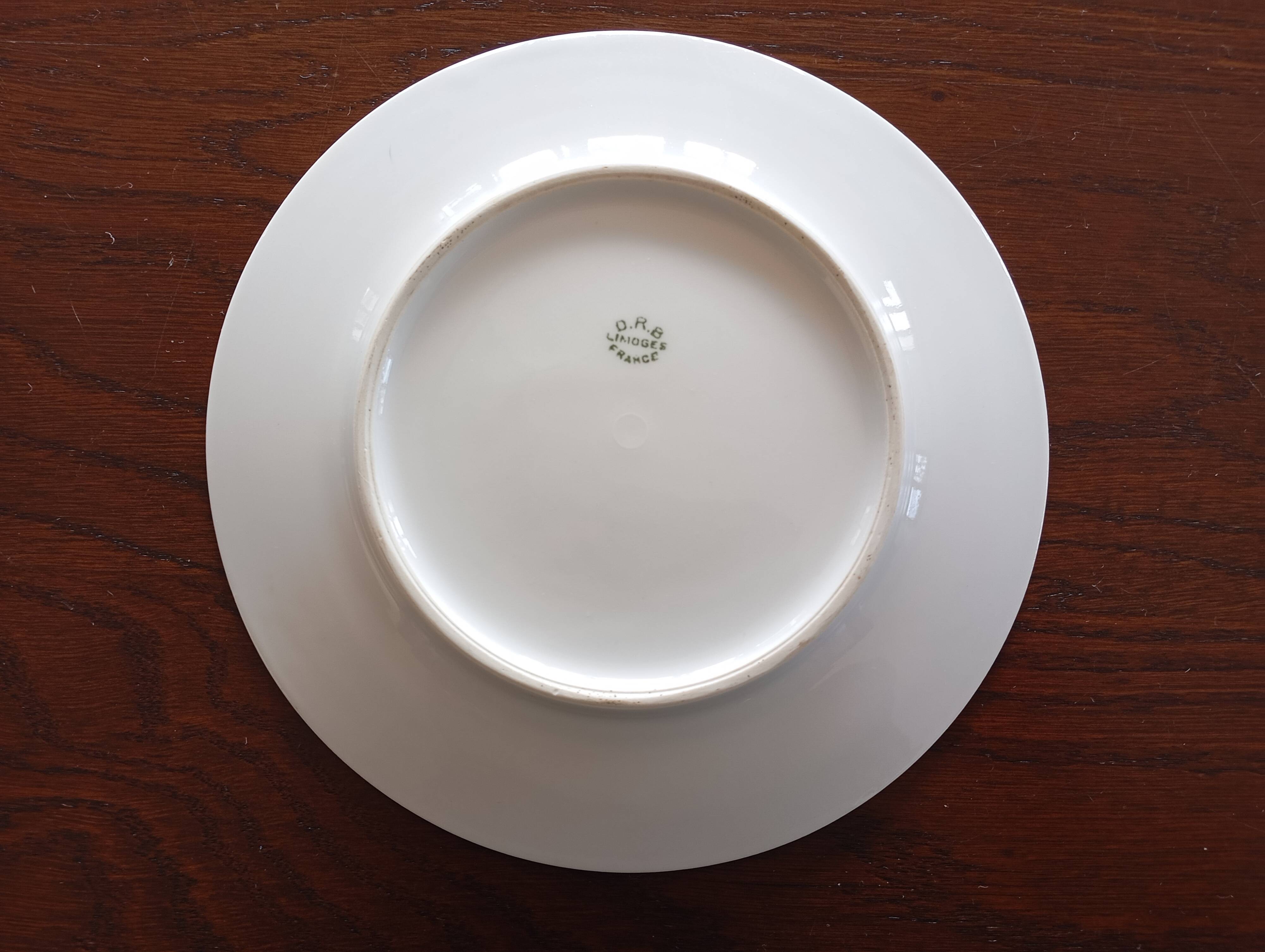 12 assiettes à dessert Descotte Reboisson & Barranger (D.R.B.) Limoges