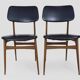 Pair of Scandinavian chairs in beech wood and skai from the 50s