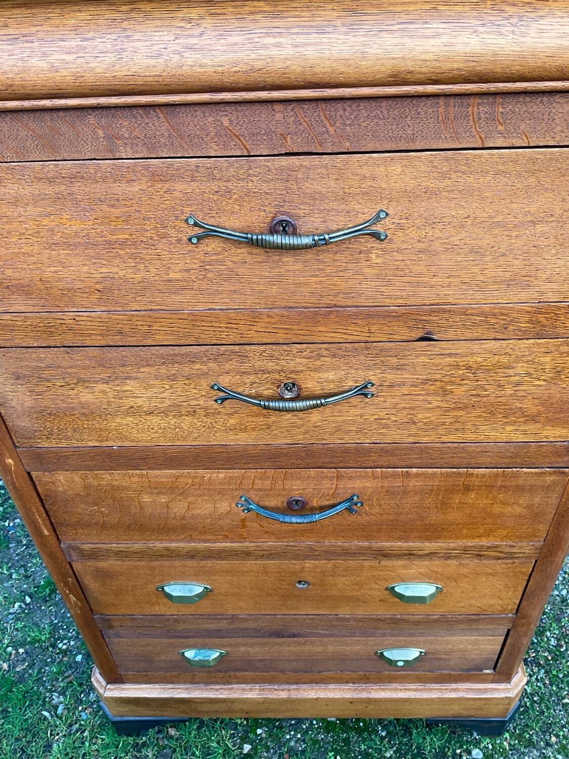 Old oak workshop furniture with drawers