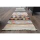 1970s Vintage Turkish Oushak Handmade Wool Cotton Beige Runner Rug 63x237
