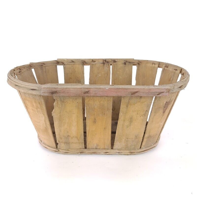 Old brocante wooden grape basket