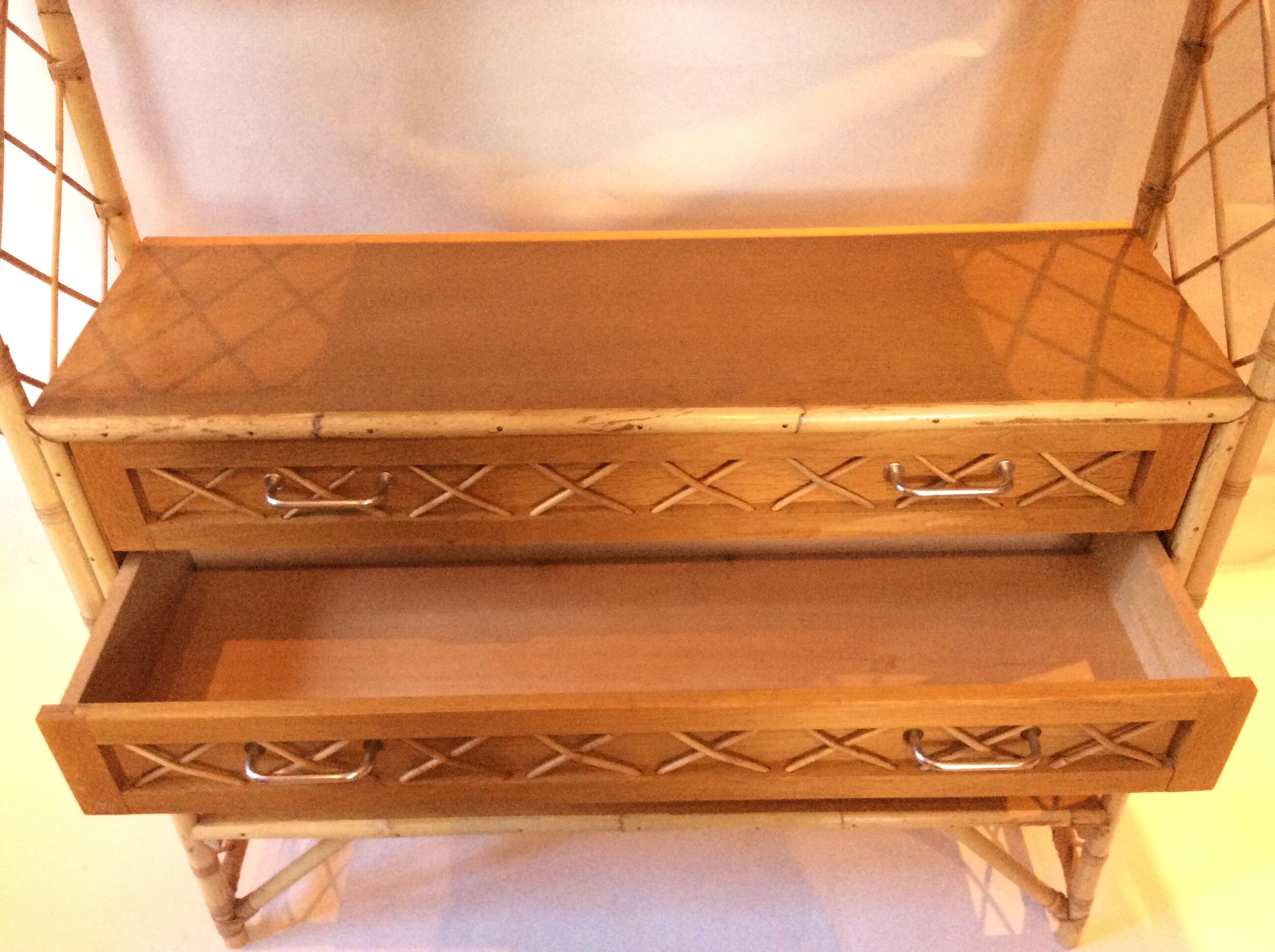 Vintage rattan shelf