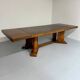 Antique Art Deco walnut and burl wood table, 1930s, France, with extensions