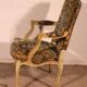 fauteuil sculpté rechampi de style louis XV -19° siècle