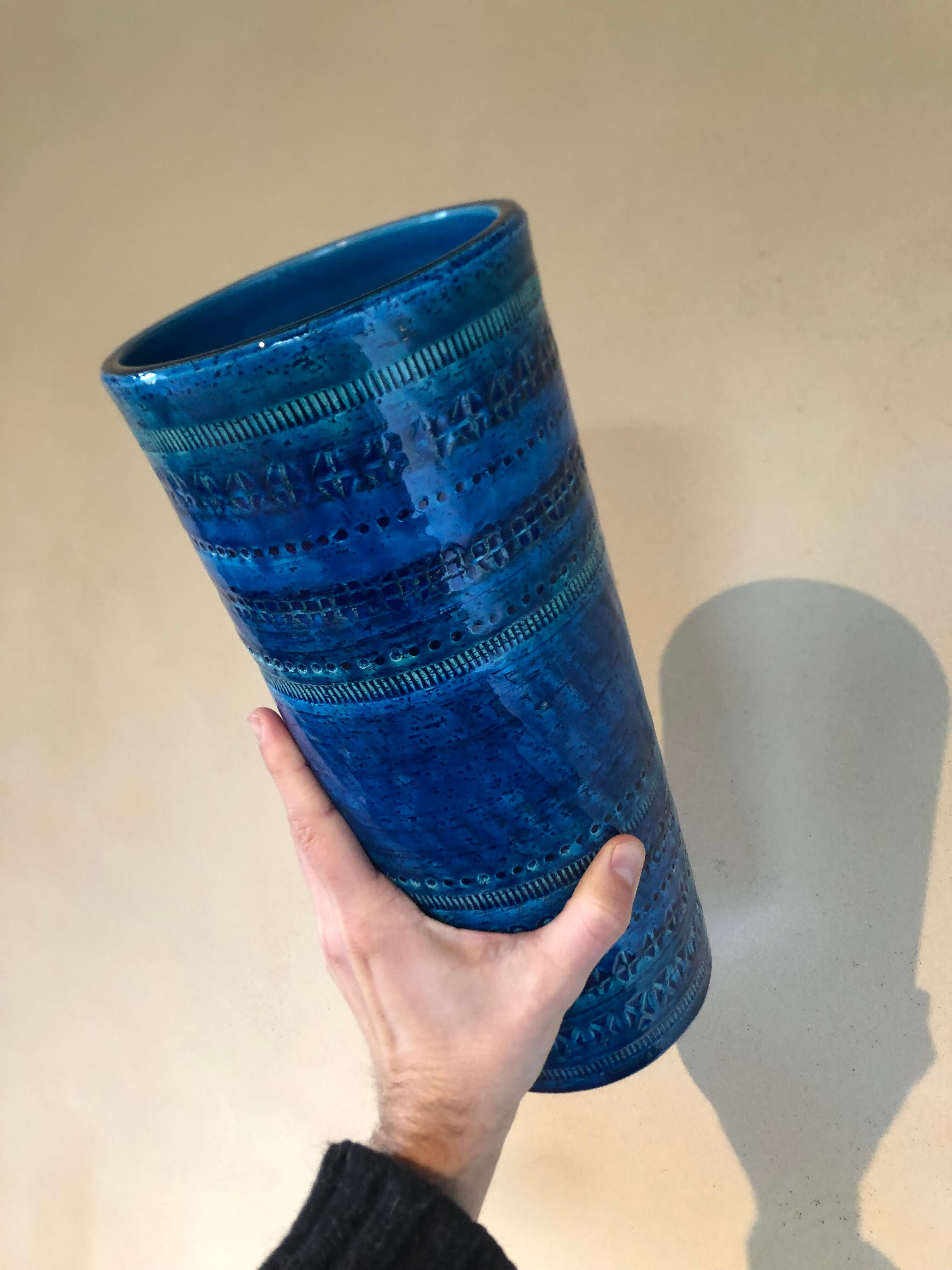 Rimini Blue vase by Aldo Londi for Bitossi