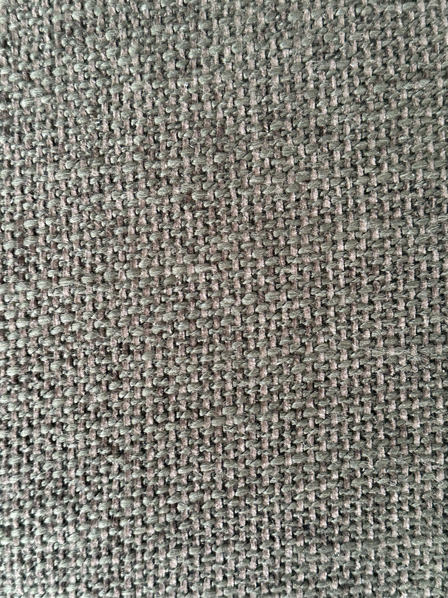 Compact armchair in green/grey chenille fabric