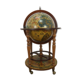 Globe bar wooden world, wheeled world