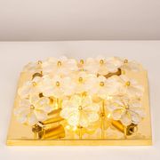 Magnificent small wall lamp/ceiling fixture in glass in the shape of a flower E. Palme, Germany.
