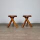 Pierre Chapo S31 stools in solid elm, France 1974