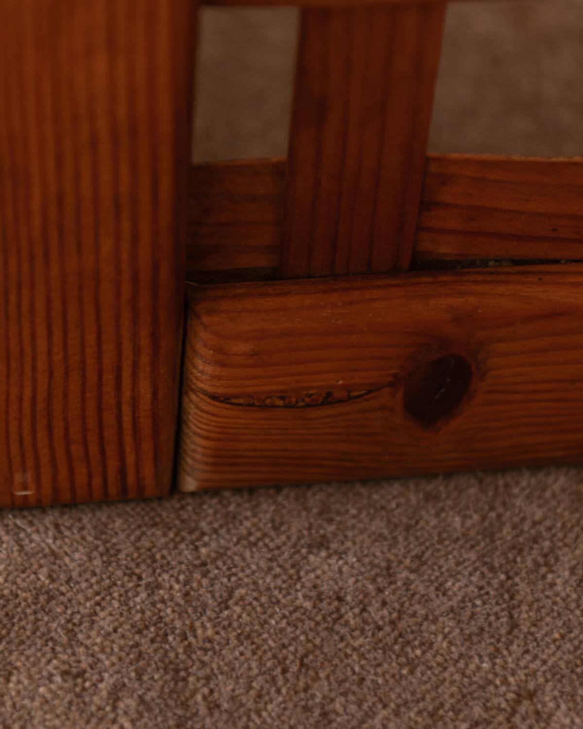 Vintage wooden room divider 3-part room screen in pine