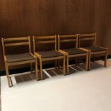 4 vintage solid wood chairs circa 1970