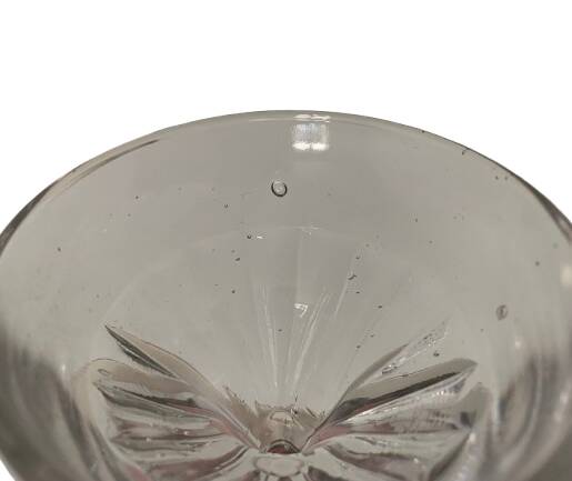 5 large antique bistro glasses – blown glass with bubbles