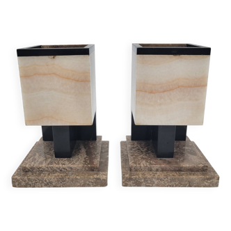 Pair of Marble Fireplace Trims/Bookends