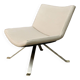 Design armchair with light grey skai top